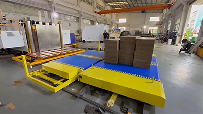 Подача гофрокартона в печатную машину